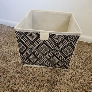 Geometric Black and Cream Storage Bin